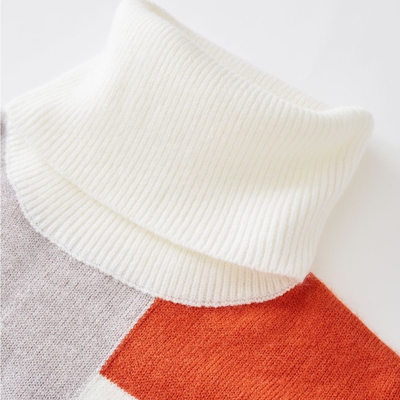 CHICWISH COLOR BLOCK TURTLENECK KNIT SWEATER - Picture 3 of 8